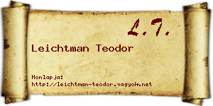 Leichtman Teodor névjegykártya
